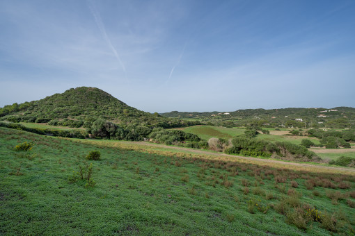 Blick über das Grundstück und die Landschaft